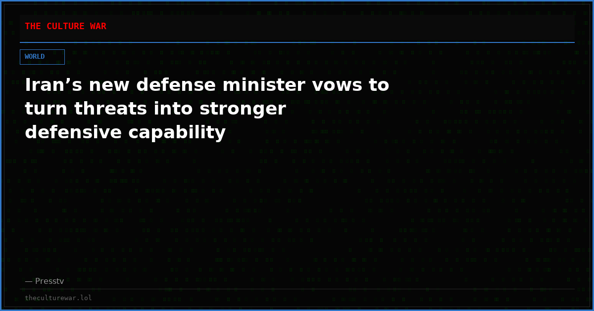 Iran’s new defense minister vows to turn threats into stronger defensive capability