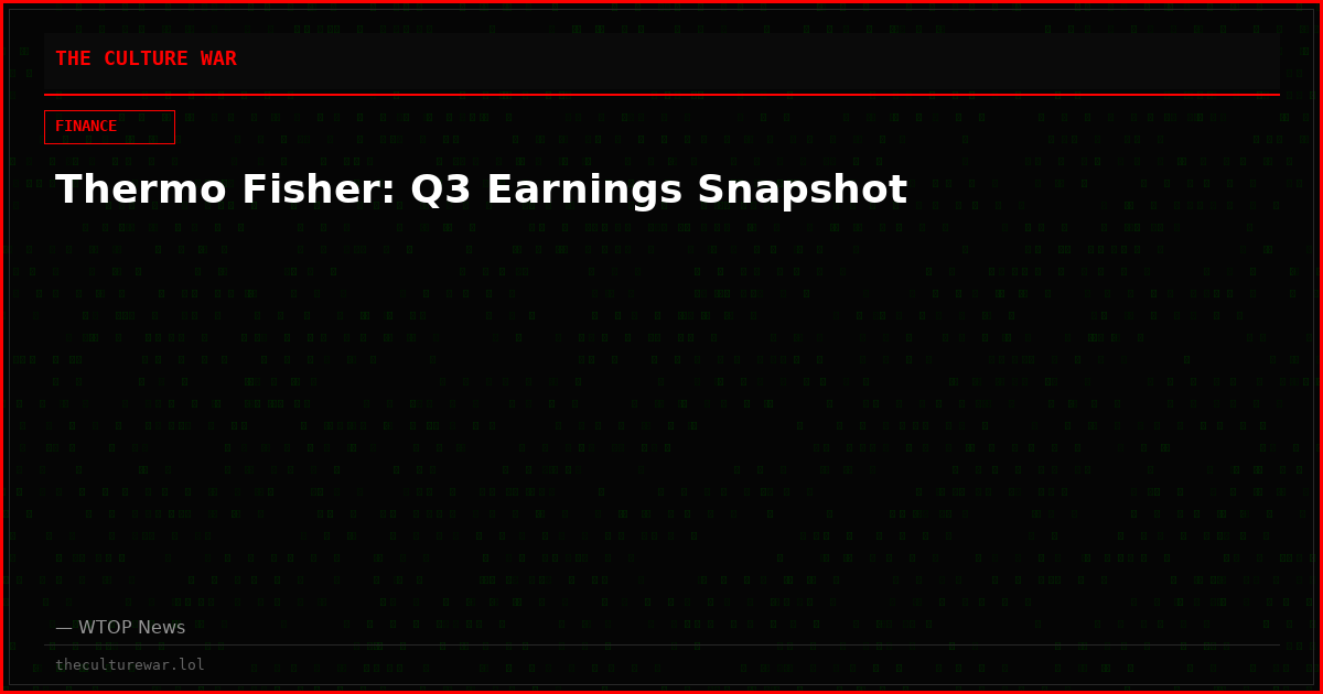 Thermo Fisher: Q3 Earnings Snapshot