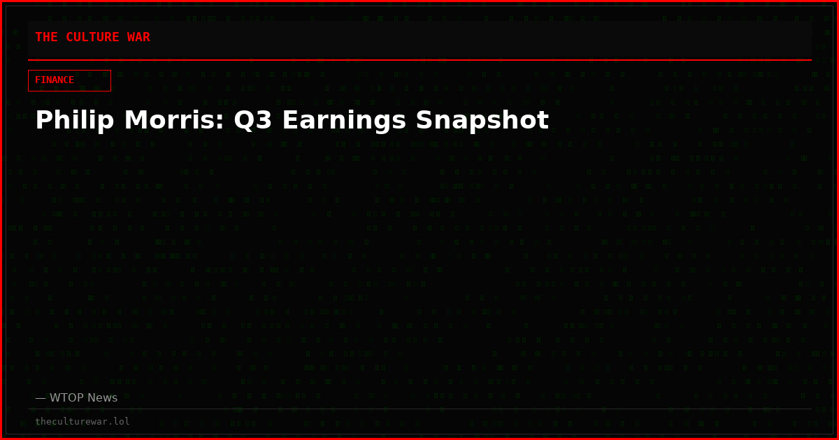 Philip Morris: Q3 Earnings Snapshot