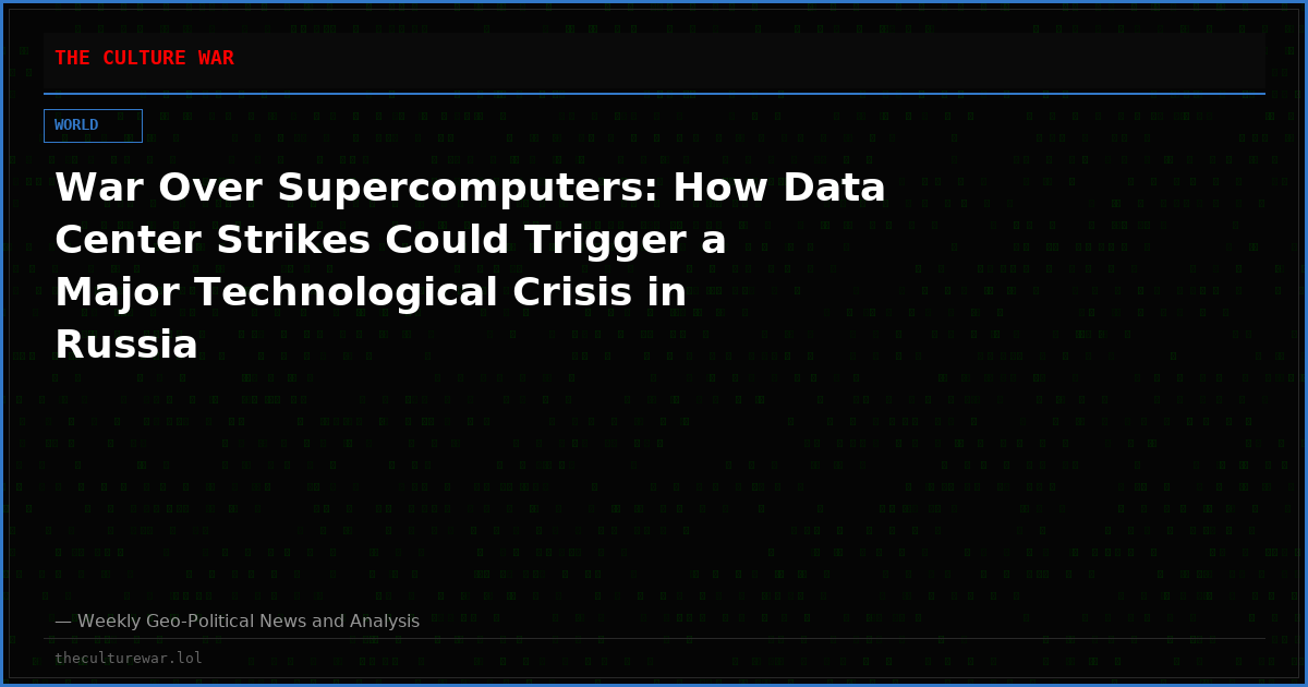 War Over Supercomputers: How Data Center Strikes Could Trigger a Major Technological Crisis in Russia