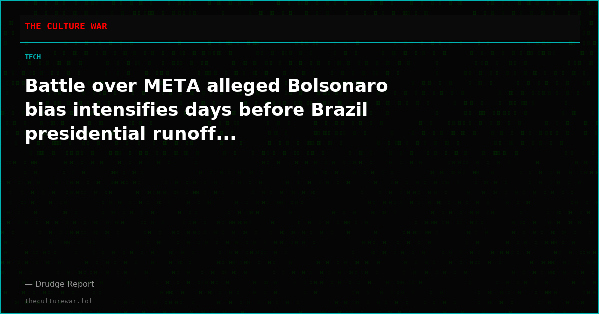 Battle over META alleged Bolsonaro bias intensifies days before Brazil presidential runoff...