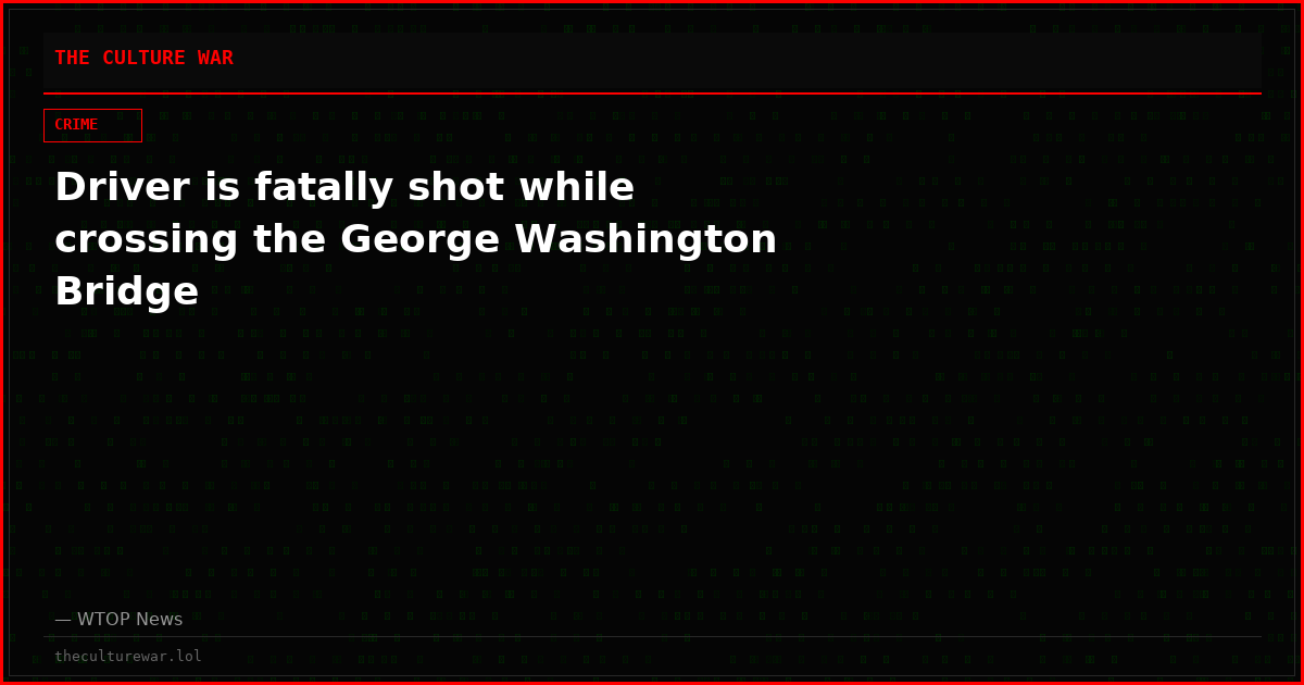 Driver is fatally shot while crossing the George Washington Bridge
