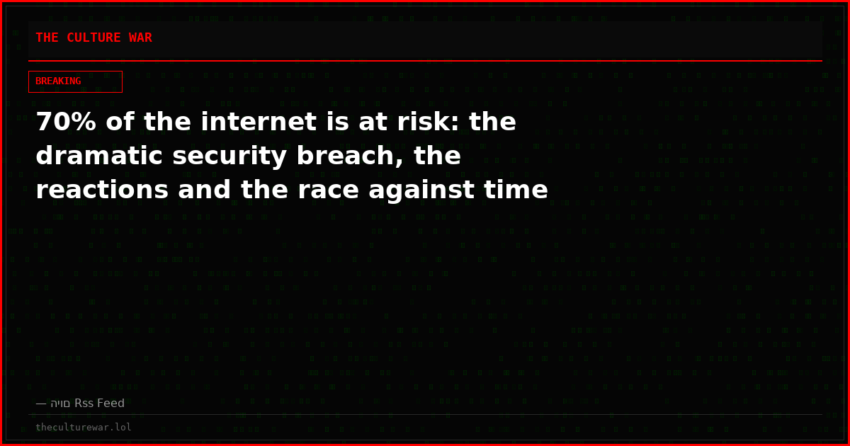 70% of the internet is at risk: the dramatic security breach, the reactions and the race against time