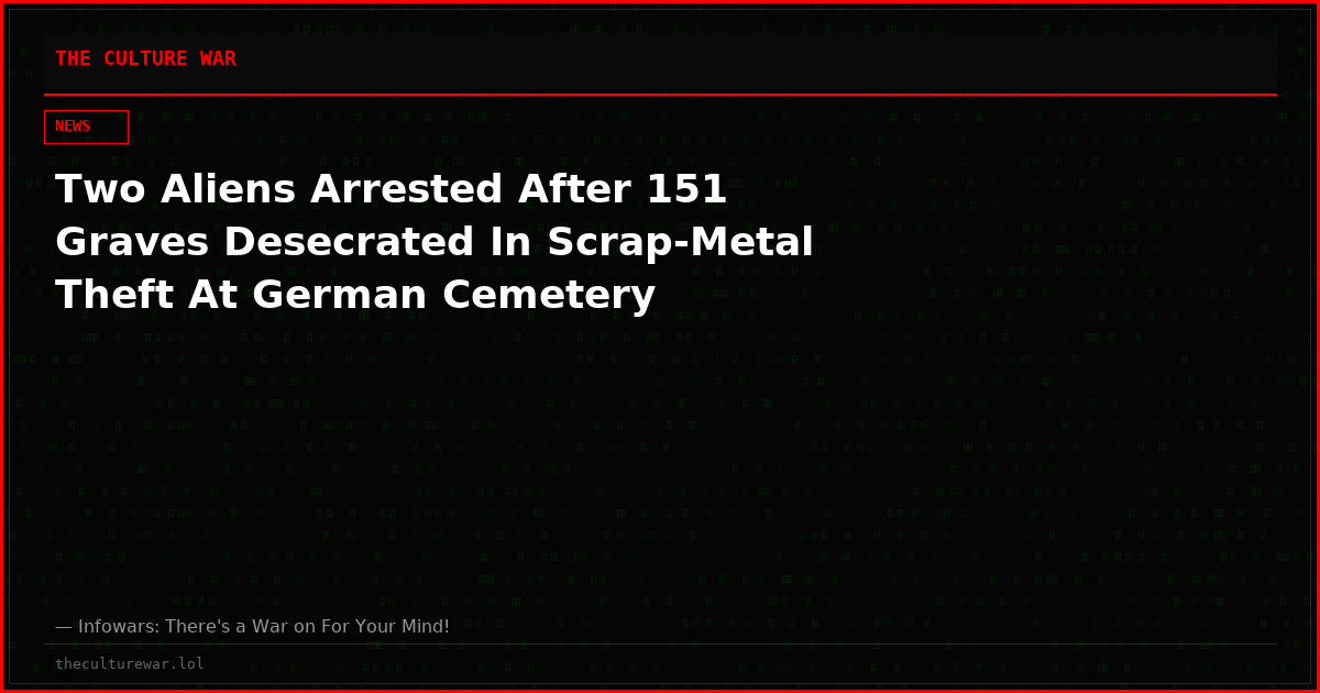 Two Aliens Arrested After 151 Graves Desecrated In Scrap-Metal Theft At German Cemetery