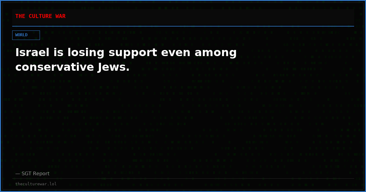Israel is losing support even among conservative Jews.