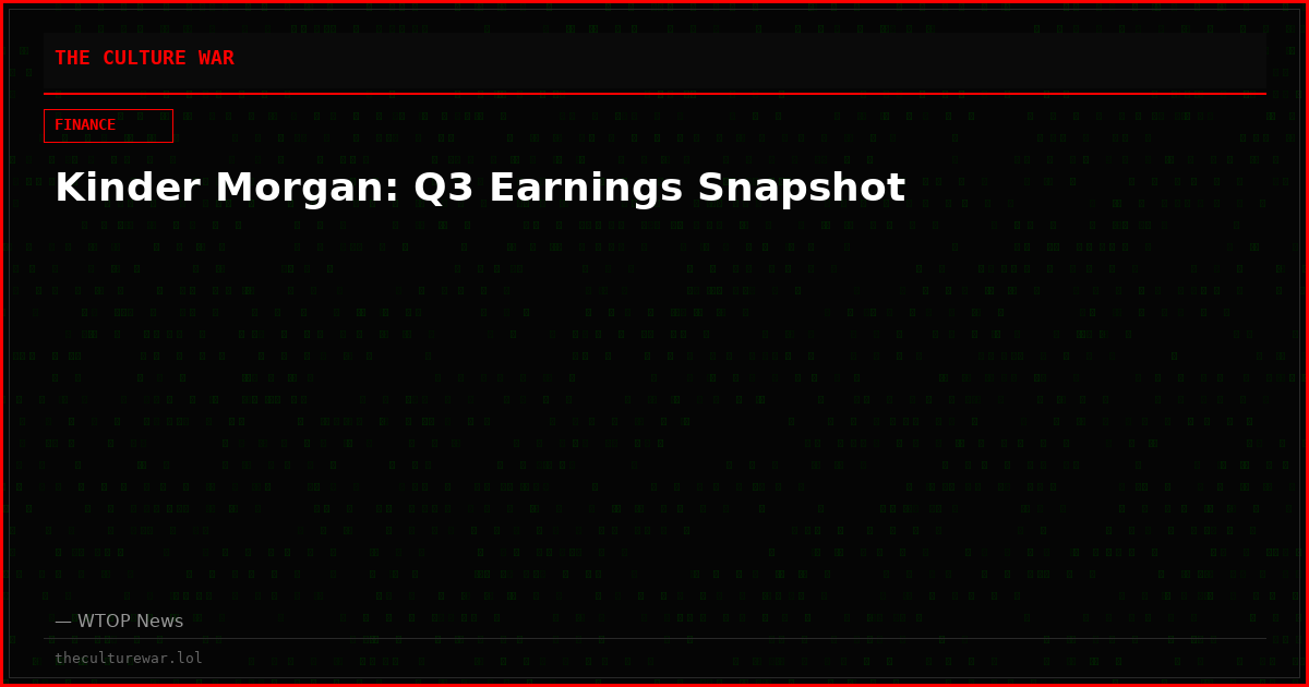 Kinder Morgan: Q3 Earnings Snapshot
