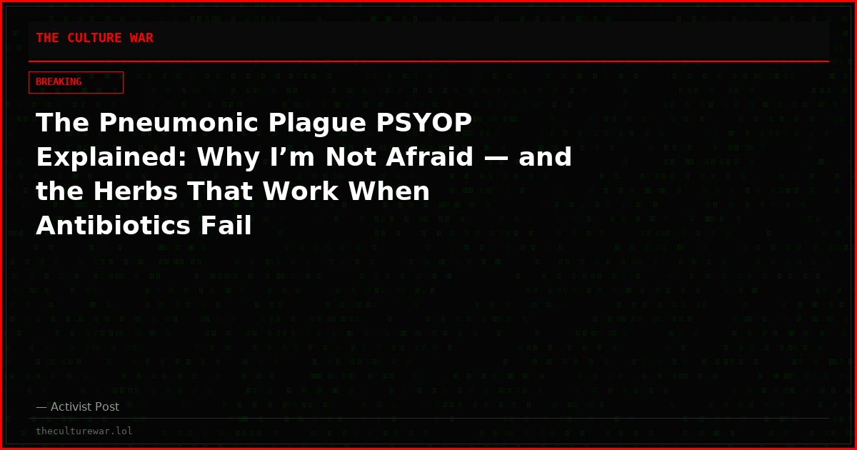 The Pneumonic Plague PSYOP Explained: Why I’m Not Afraid — and the Herbs That Work When Antibiotics Fail