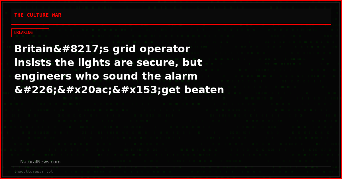 Britain’s grid operator insists the lights are secure, but engineers who sound the alarm â€œget beaten downâ€