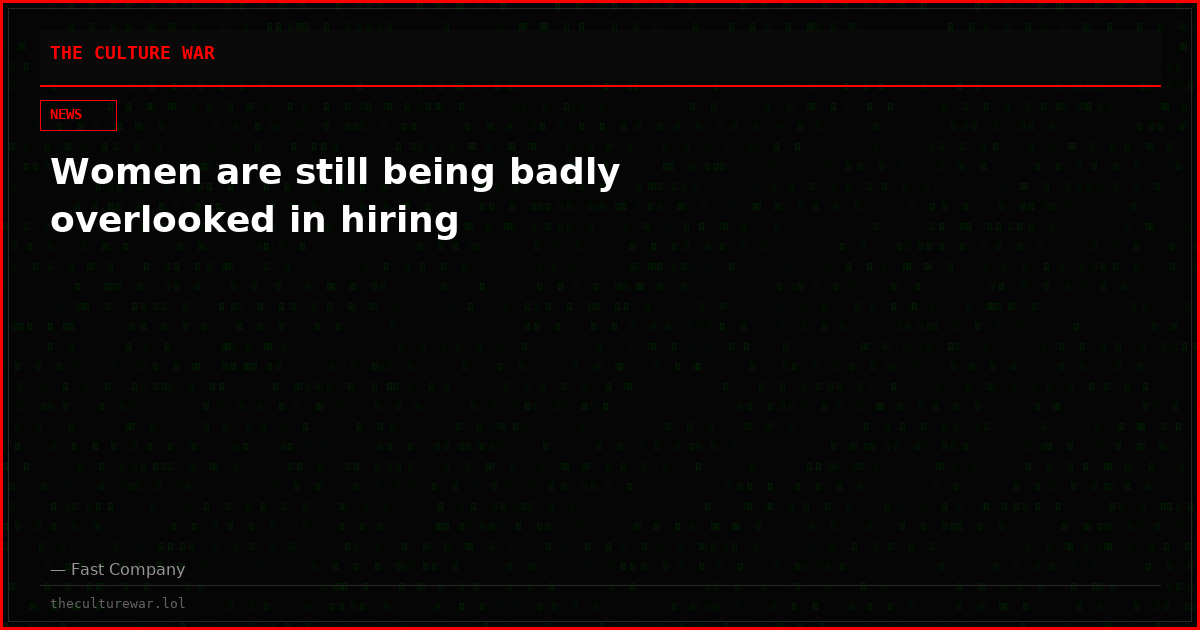 Women are still being badly overlooked in hiring