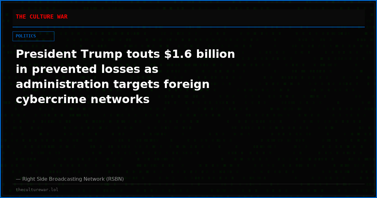 President Trump touts $1.6 billion in prevented losses as administration targets foreign cybercrime networks