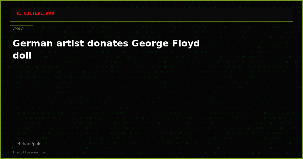 German artist donates George Floyd doll