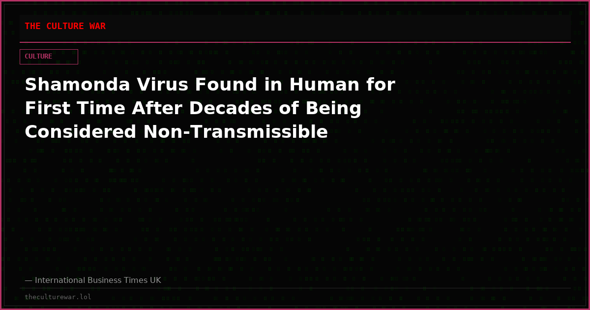 Shamonda Virus Found in Human for First Time After Decades of Being Considered Non-Transmissible