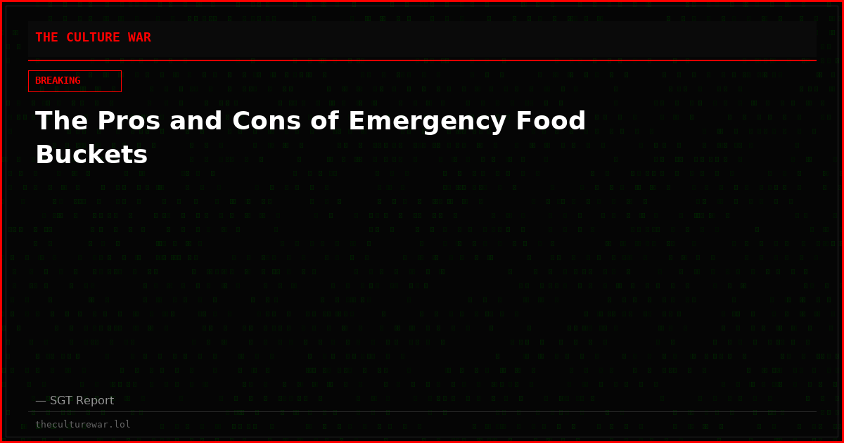 The Pros and Cons of Emergency Food Buckets