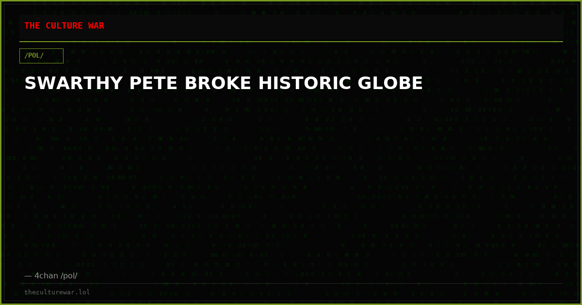 SWARTHY PETE BROKE HISTORIC GLOBE