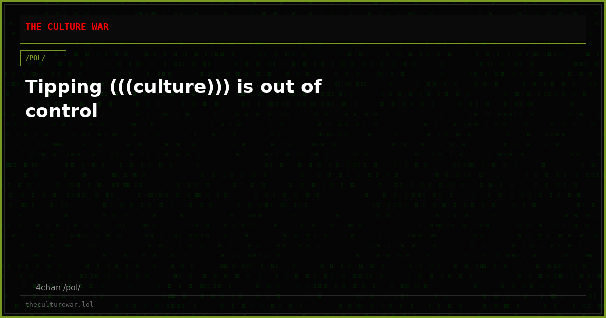 Tipping (((culture))) is out of control