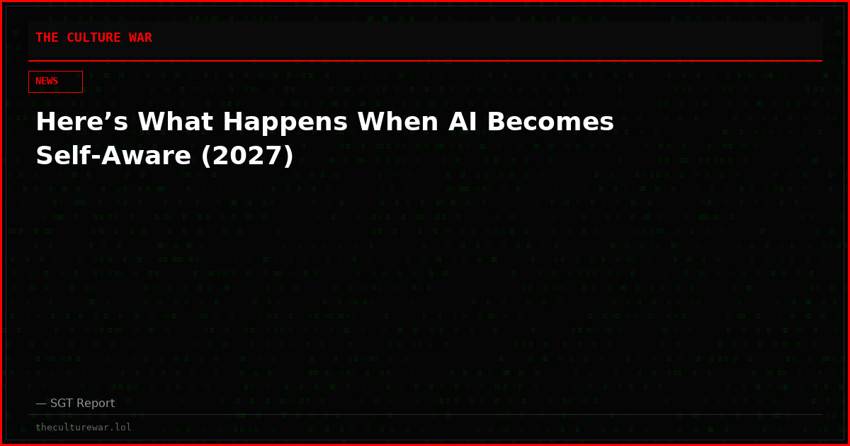 Here’s What Happens When AI Becomes Self-Aware (2027)