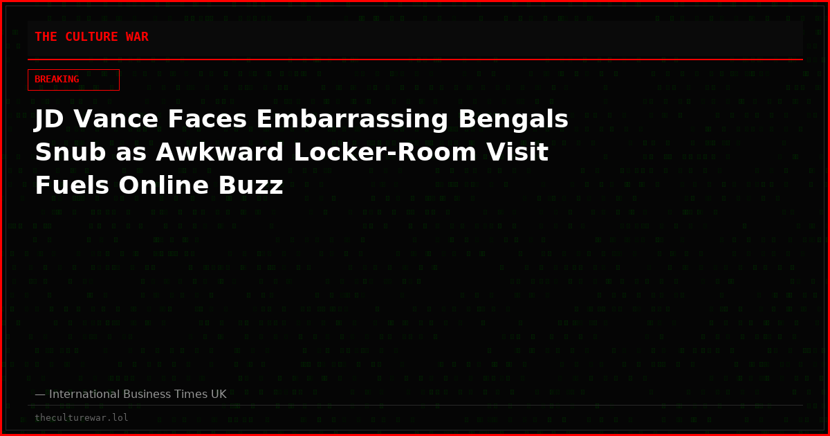 JD Vance Faces Embarrassing Bengals Snub as Awkward Locker-Room Visit Fuels Online Buzz