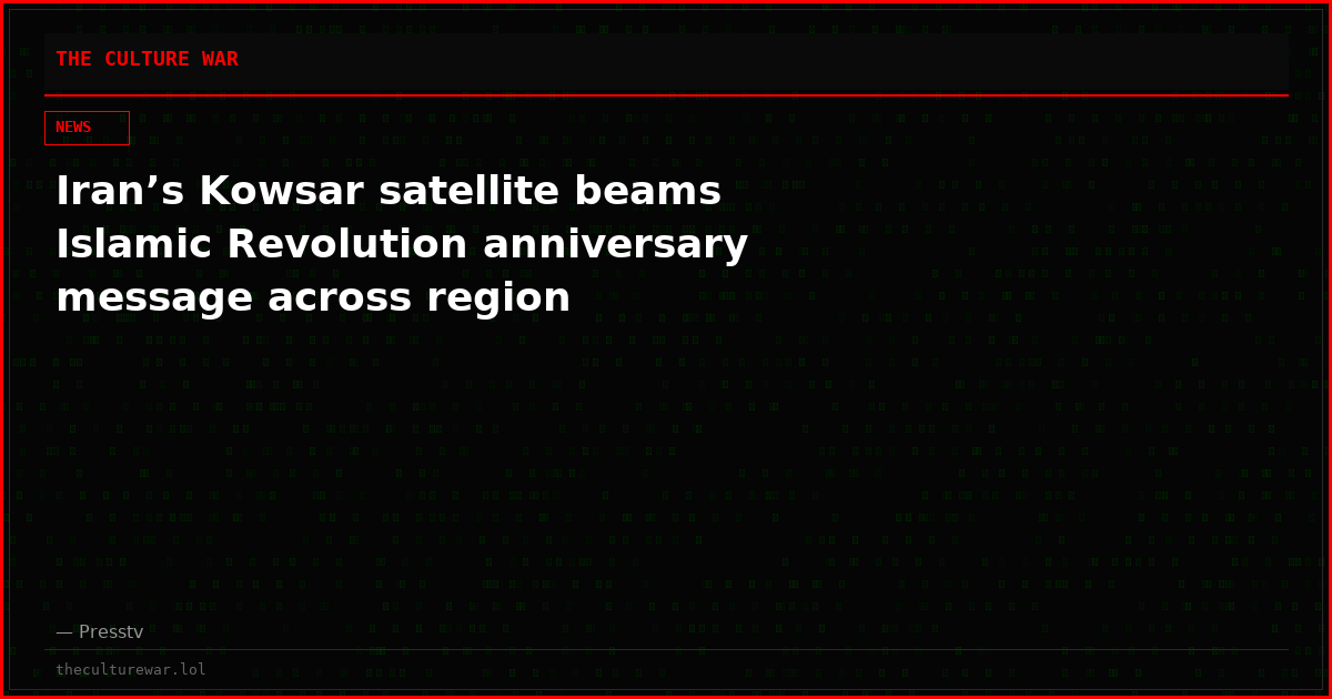 Iran’s Kowsar satellite beams Islamic Revolution anniversary message across region