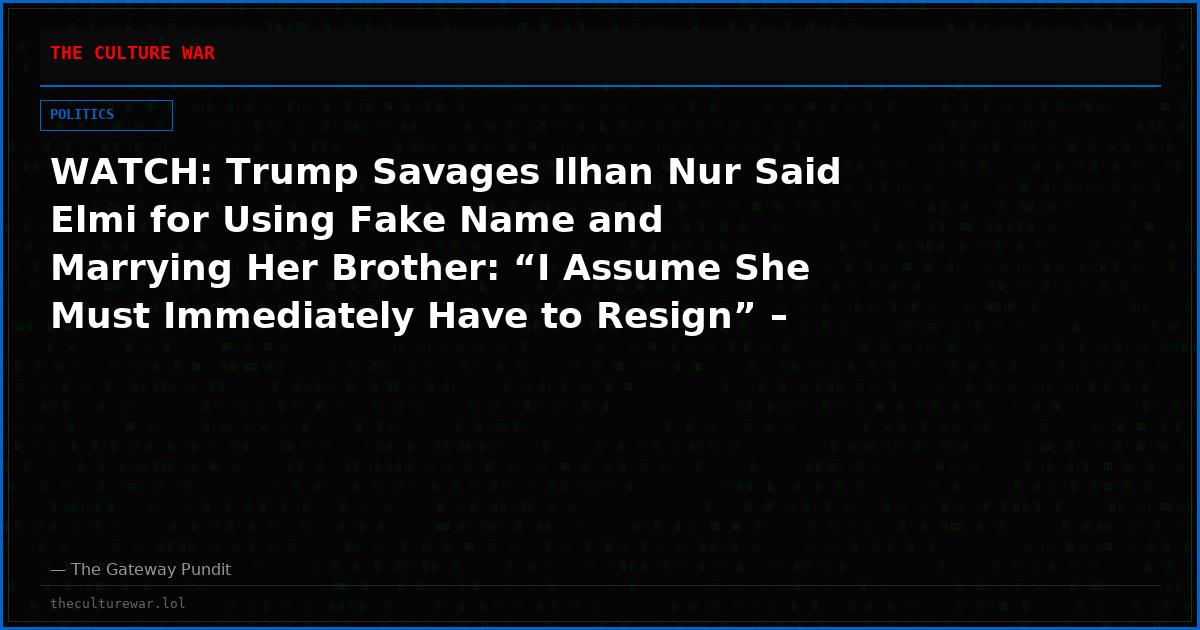 WATCH: Trump Savages Ilhan Nur Said Elmi for Using Fake Name and Marrying Her Brother: “I Assume She Must Immediately Have to Resign” – Crowd Chants “Lock Her Up!”