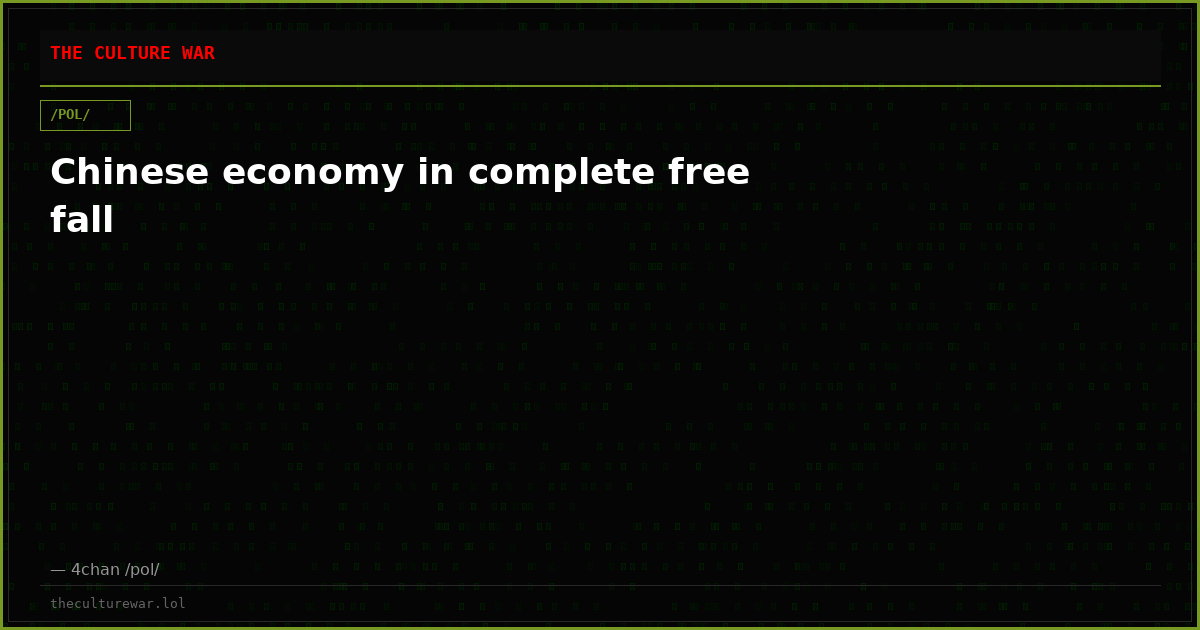 Chinese economy in complete free fall