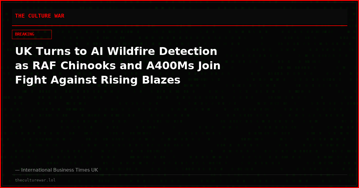 UK Turns to AI Wildfire Detection as RAF Chinooks and A400Ms Join Fight Against Rising Blazes
