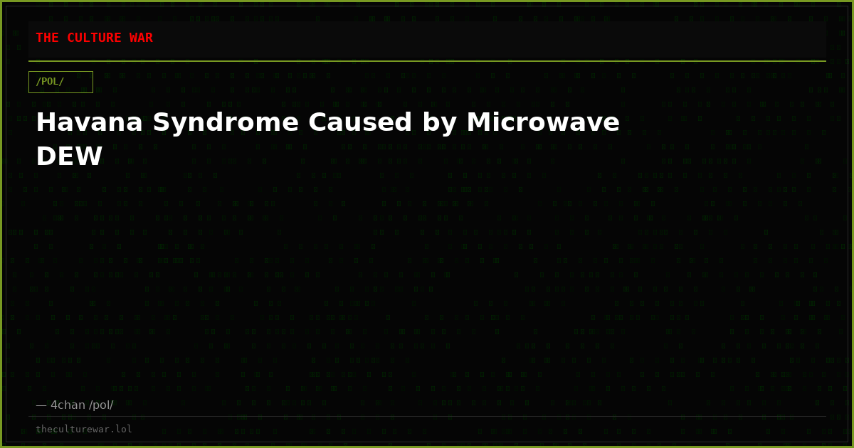 Havana Syndrome Caused by Microwave DEW