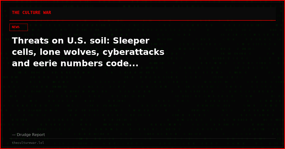 Threats on U.S. soil: Sleeper cells, lone wolves, cyberattacks and eerie numbers code...