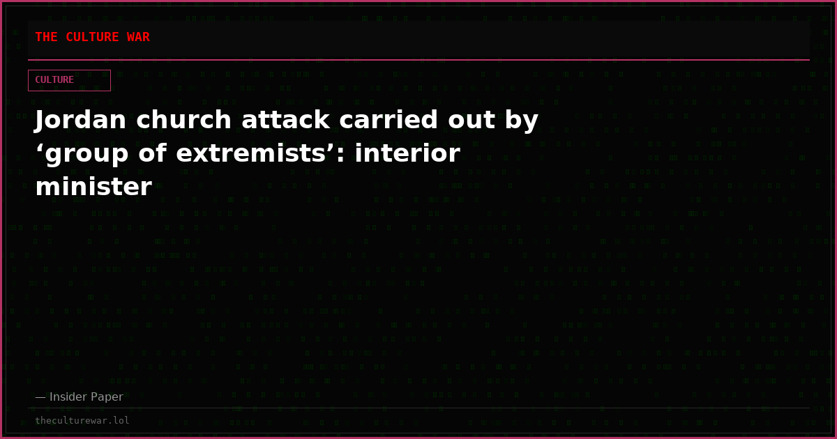 Jordan church attack carried out by ‘group of extremists’: interior minister
