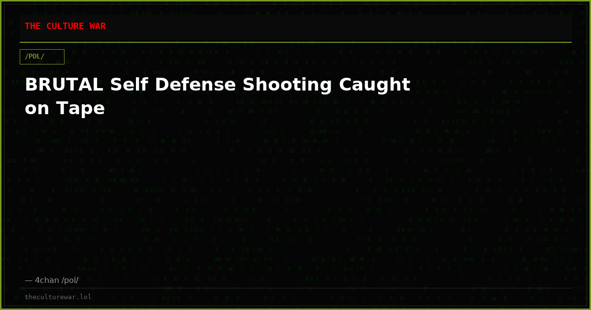 BRUTAL Self Defense Shooting Caught on Tape