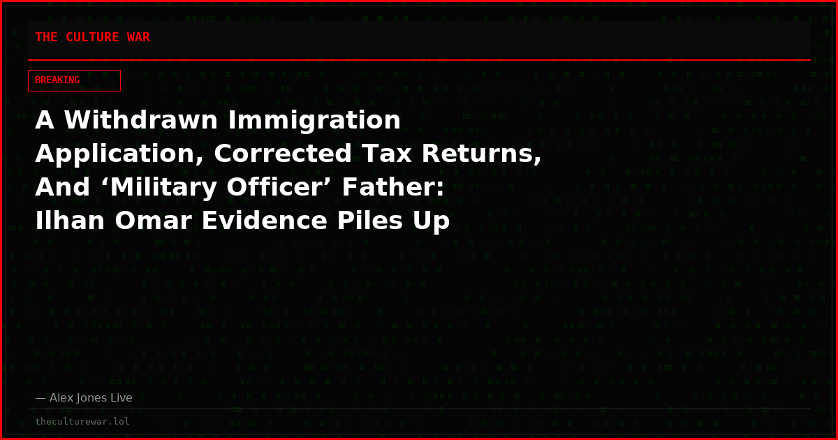 A Withdrawn Immigration Application, Corrected Tax Returns, And ‘Military Officer’ Father: Ilhan Omar Evidence Piles Up