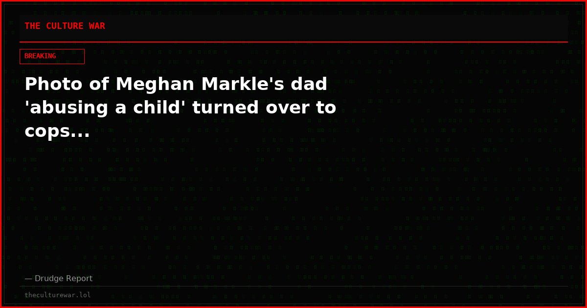 Photo of Meghan Markle's dad 'abusing a child' turned over to cops...