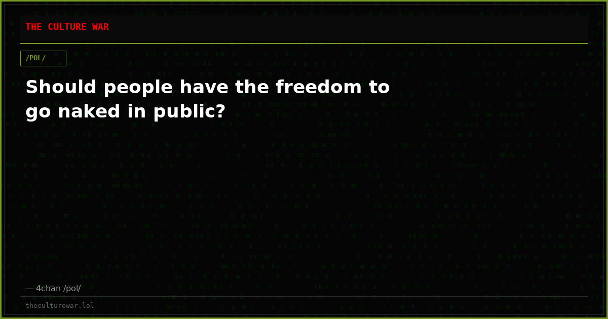Should people have the freedom to go naked in public?