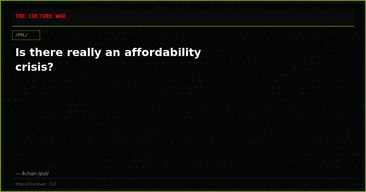 Is there really an affordability crisis?