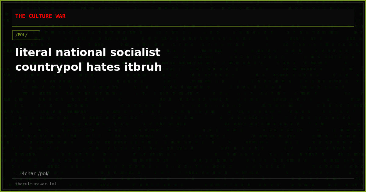 literal national socialist countrypol hates itbruh