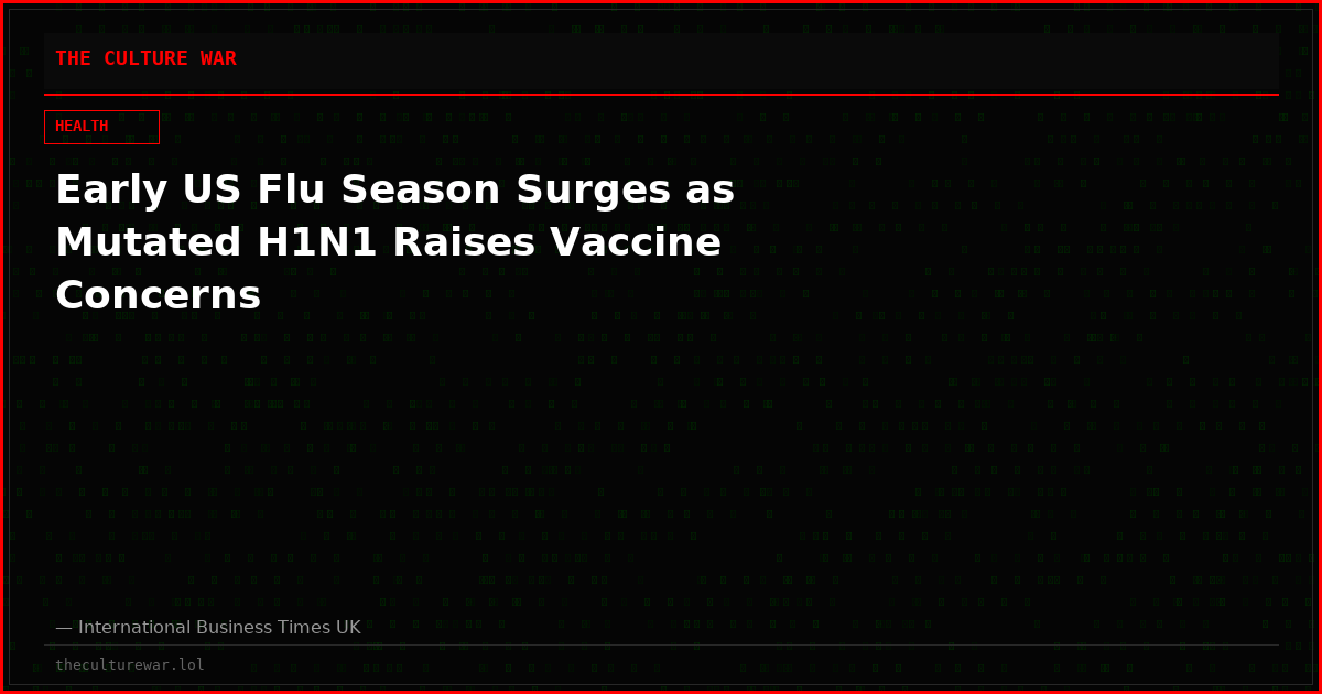 Early US Flu Season Surges as Mutated H1N1 Raises Vaccine Concerns