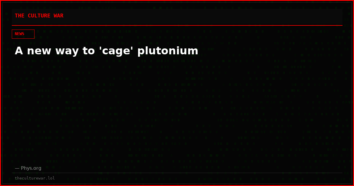 A new way to 'cage' plutonium