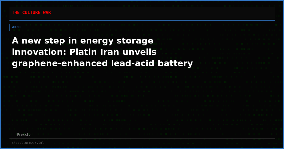 A new step in energy storage innovation: Platin Iran unveils graphene-enhanced lead-acid battery