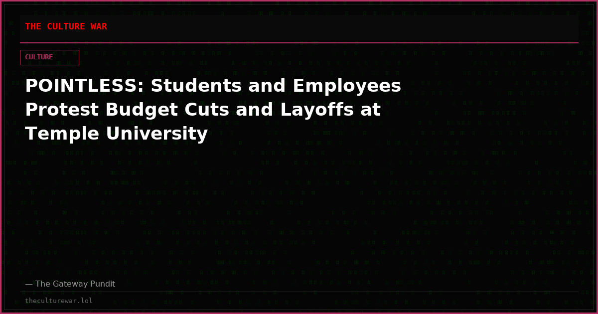 POINTLESS: Students and Employees Protest Budget Cuts and Layoffs at Temple University