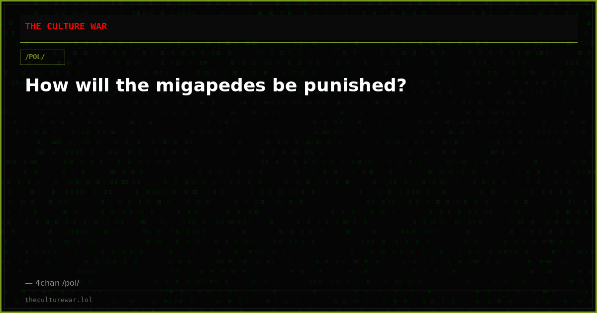 How will the migapedes be punished?