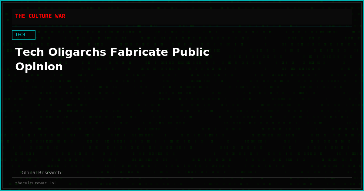 Tech Oligarchs Fabricate Public Opinion