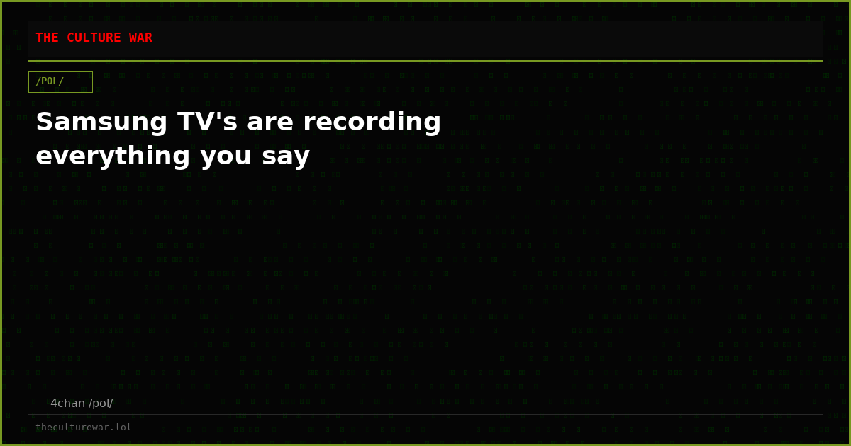 Samsung TV's are recording everything you say