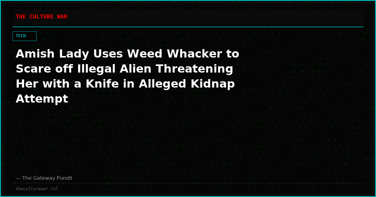 Amish Lady Uses Weed Whacker to Scare off Illegal Alien Threatening Her with a Knife in Alleged Kidnap Attempt