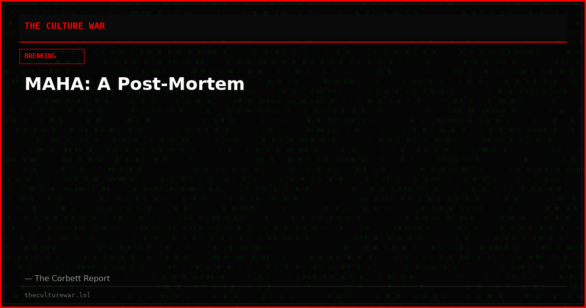 MAHA: A Post-Mortem