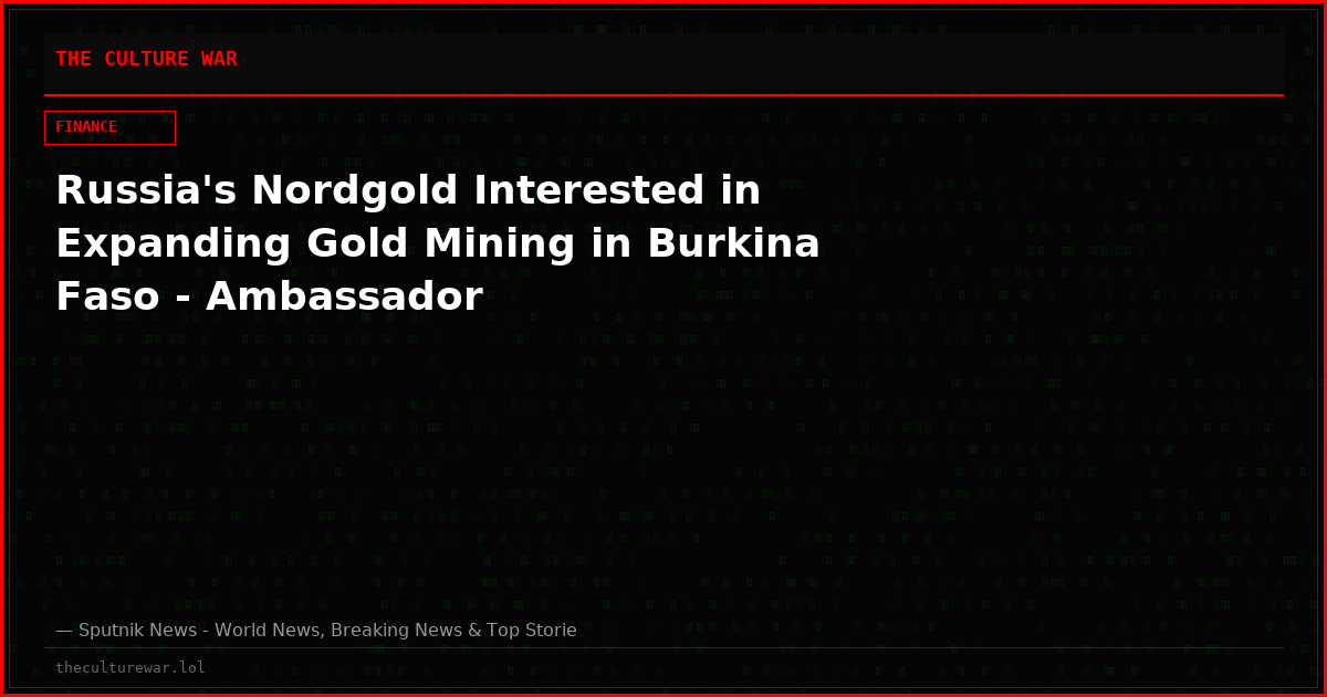 Russia's Nordgold Interested in Expanding Gold Mining in Burkina Faso - Ambassador