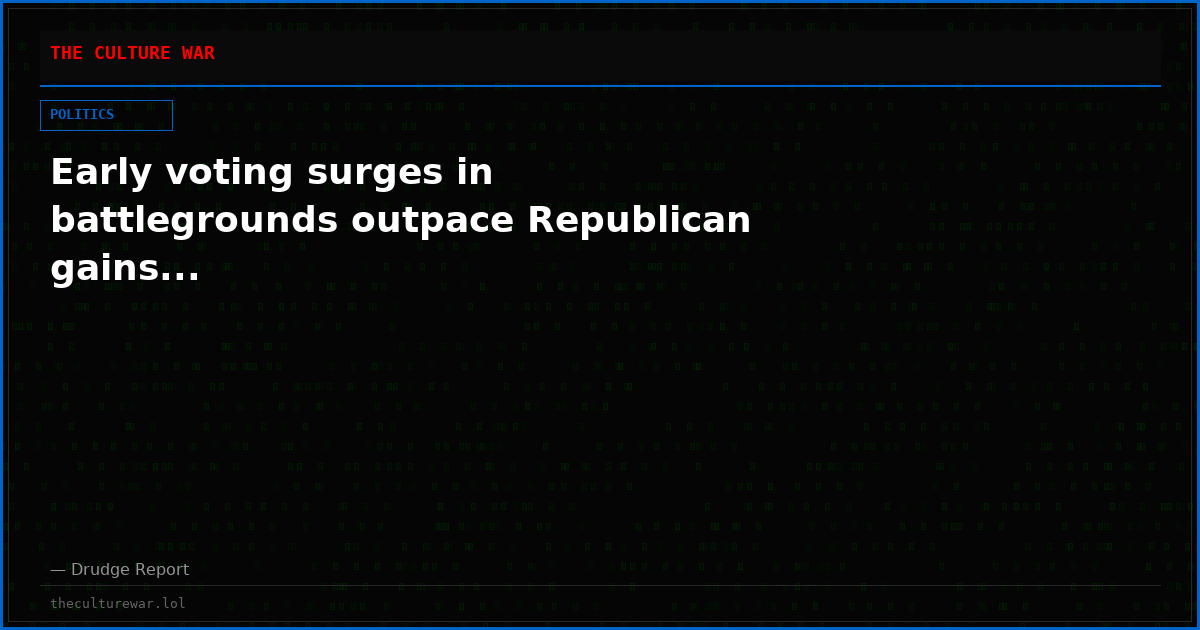 Early voting surges in battlegrounds outpace Republican gains...