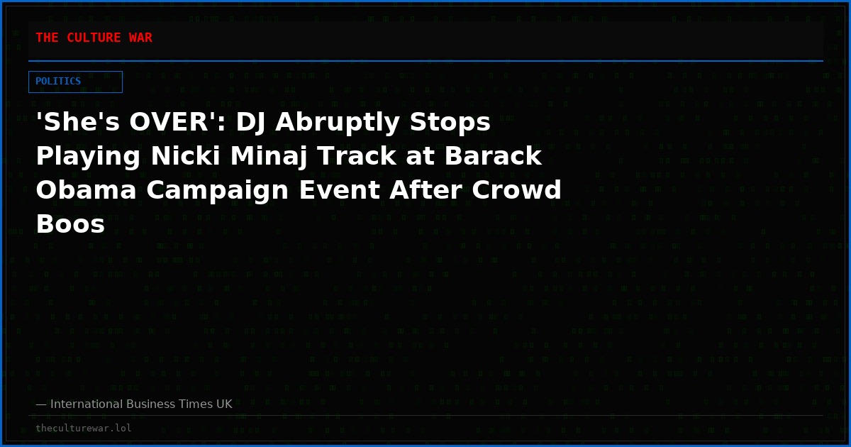 'She's OVER': DJ Abruptly Stops Playing Nicki Minaj Track at Barack Obama Campaign Event After Crowd Boos