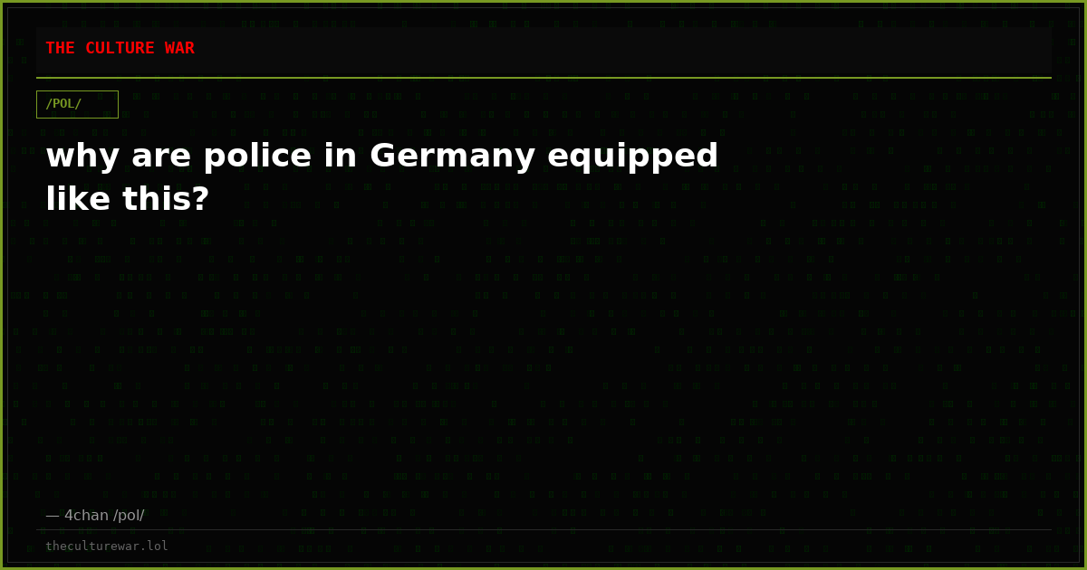 why are police in Germany equipped like this?