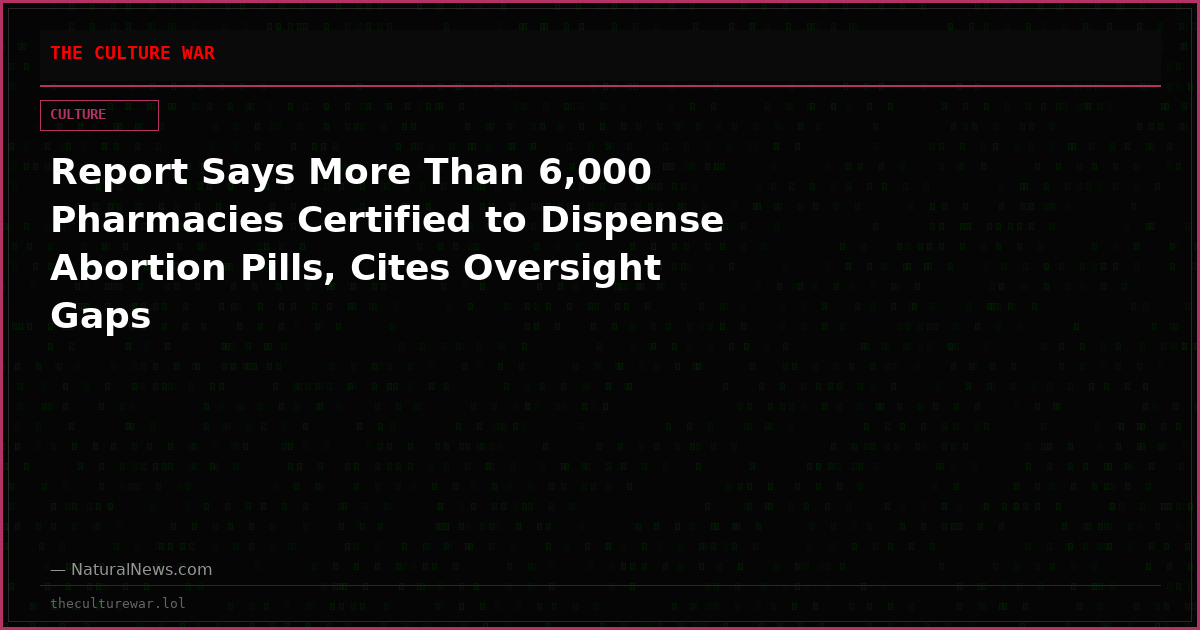 Report Says More Than 6,000 Pharmacies Certified to Dispense Abortion Pills, Cites Oversight Gaps