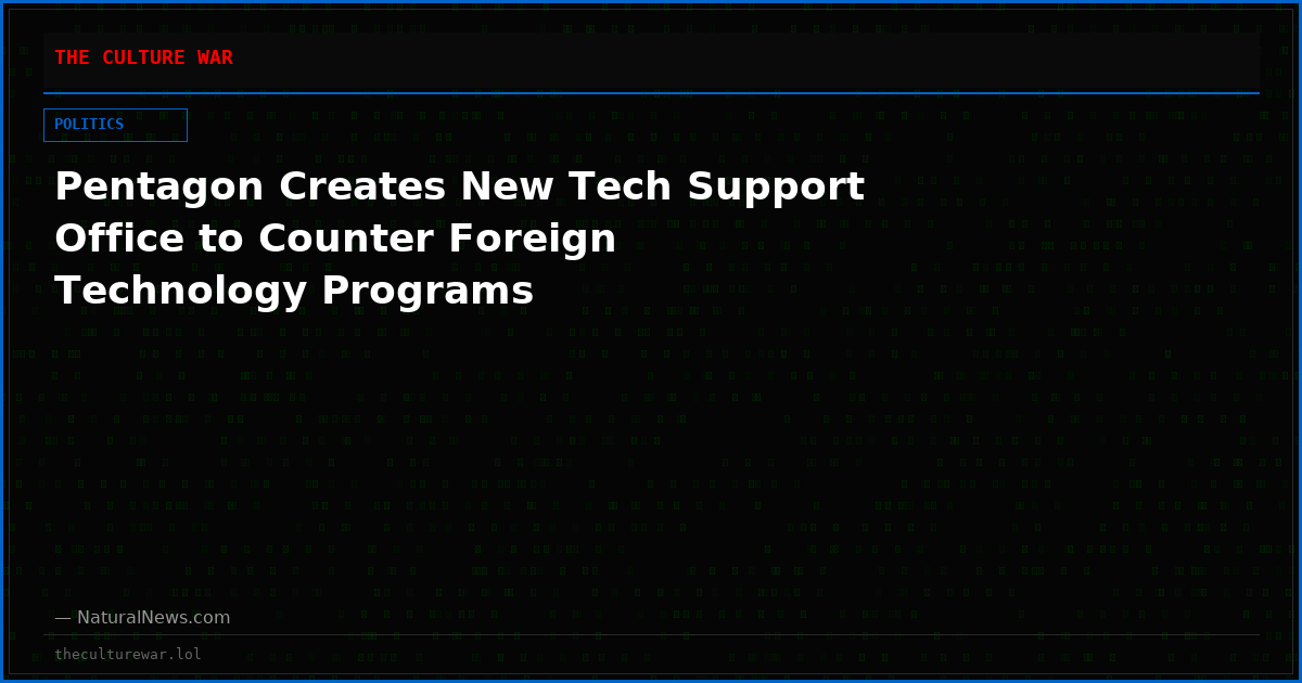 Pentagon Creates New Tech Support Office to Counter Foreign Technology Programs