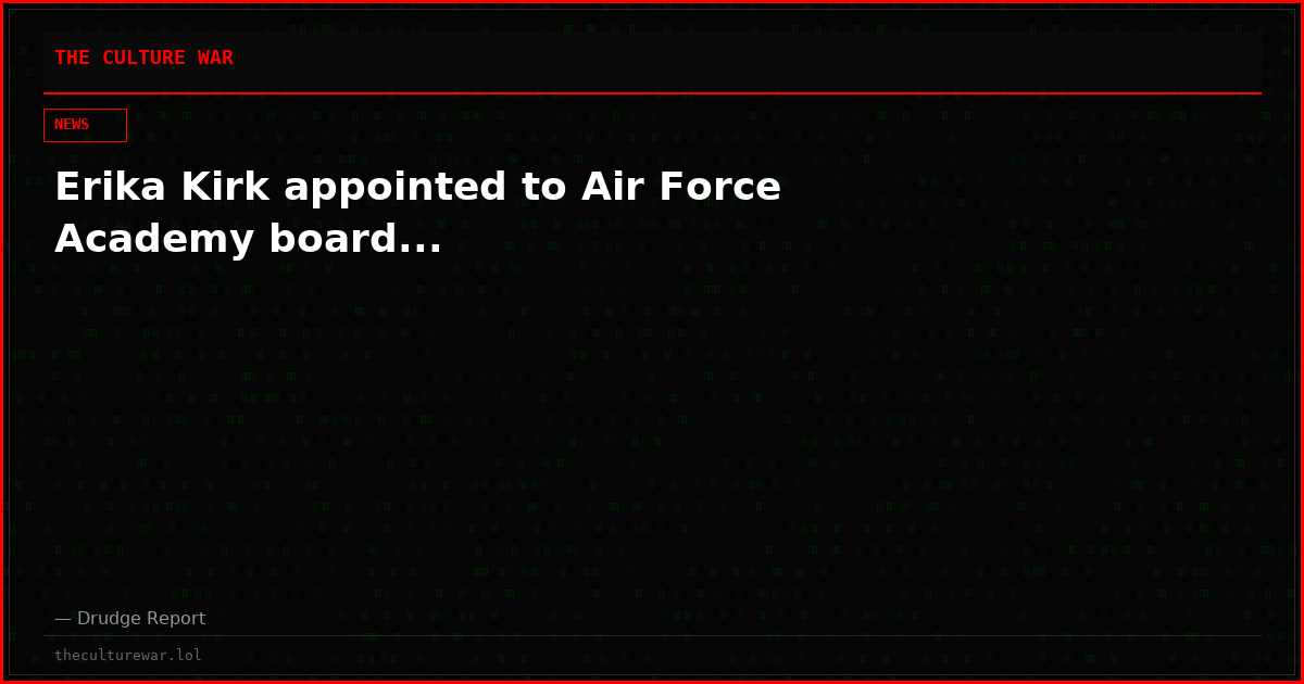 Erika Kirk appointed to Air Force Academy board...